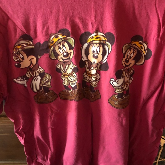 MICKEY MOUSE SAFARI T-SHIRT PINK SZ M - Picture 2 of 3